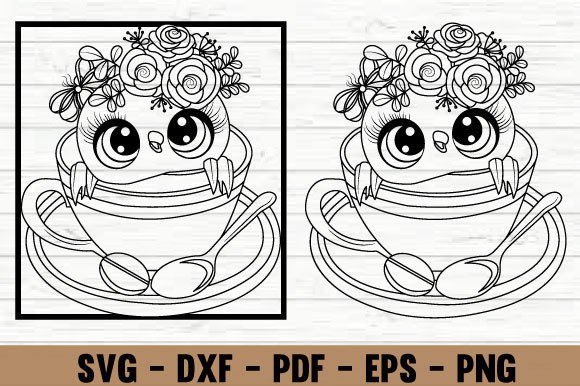 2 Set Owl Flower Cup Metal Wall Art