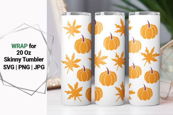 20 Oz Skinny Tumbler Pumpkin Wrap