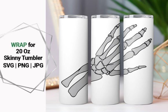 20oz Skeleton Hand Tumbler Wrap