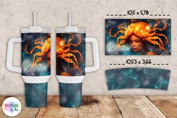 Cancer Zodiac Tumbler Wrap 40 Oz