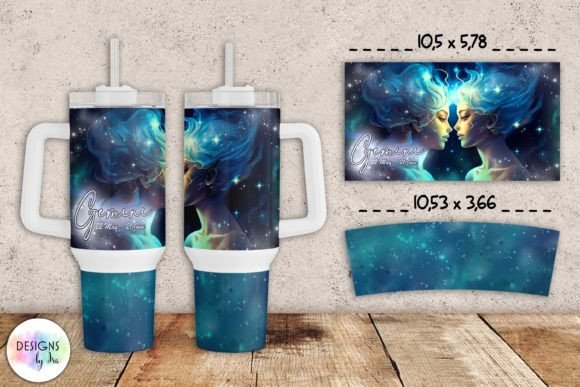 Gemini Zodiac Sign Tumbler Wrap 40 Oz