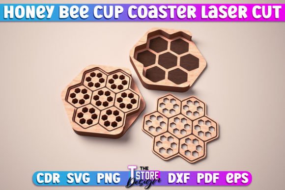 Honey Bee Cup Coasters Laser Cut