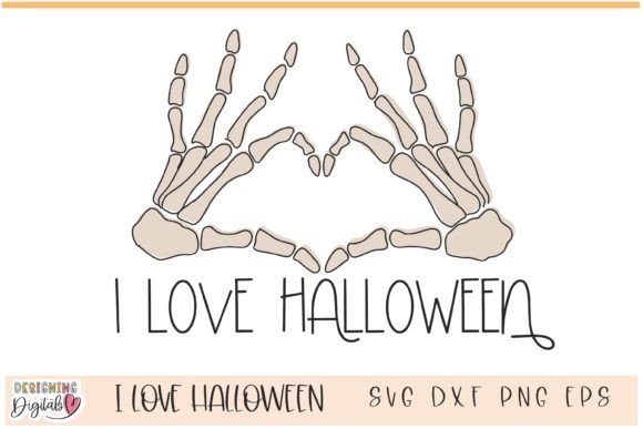 I Love Halloween, Skeleton Hands SVG