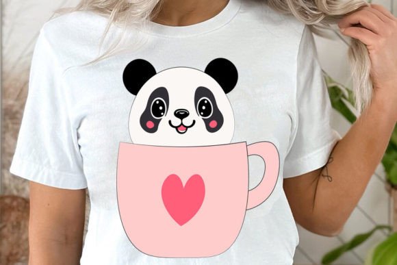 Panda in a Coffee Cup SVG