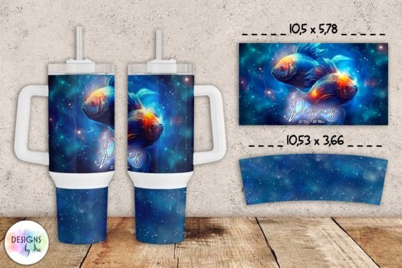 Pisces Zodiac Sign Tumbler Wrap 40 Oz