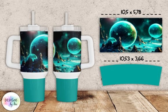 Space Planets Tumbler Wrap Sublimation