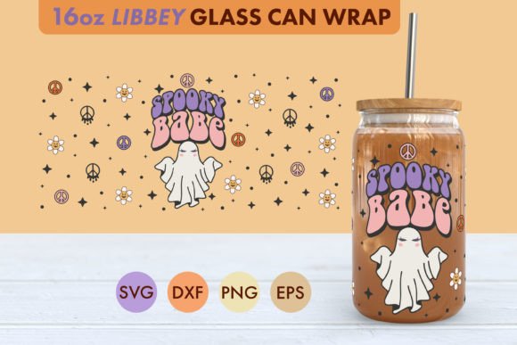 Spooky Babe SVG 16oz Libbey Glass Cup