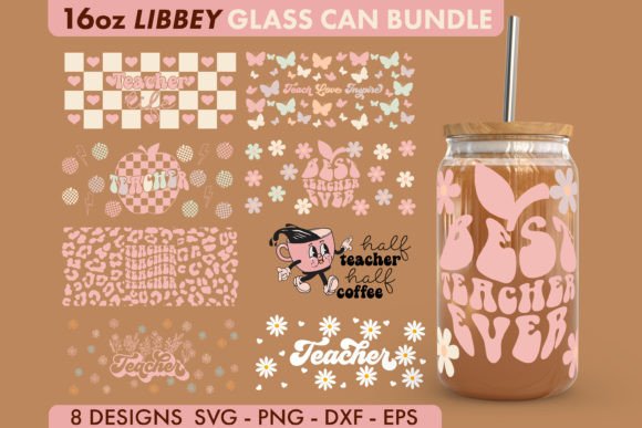 Teacher SVG Bundle 16 Oz Libbey Glass