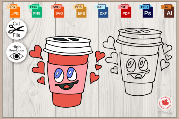 To Go Coffee Cup Color and Outline