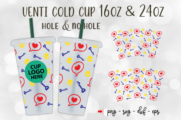 Valentine Venti Cold Cup 24oz Full Wrap