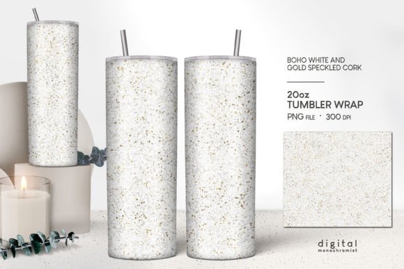 White Cork Tiny Gold Speckles Tumbler